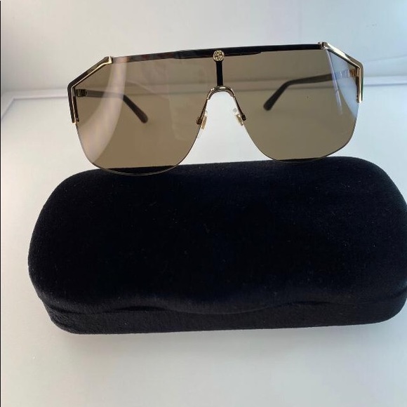 Gucci Brown Shield Unisex Sunglasses GG0291S 002 - Picture 4 of 12